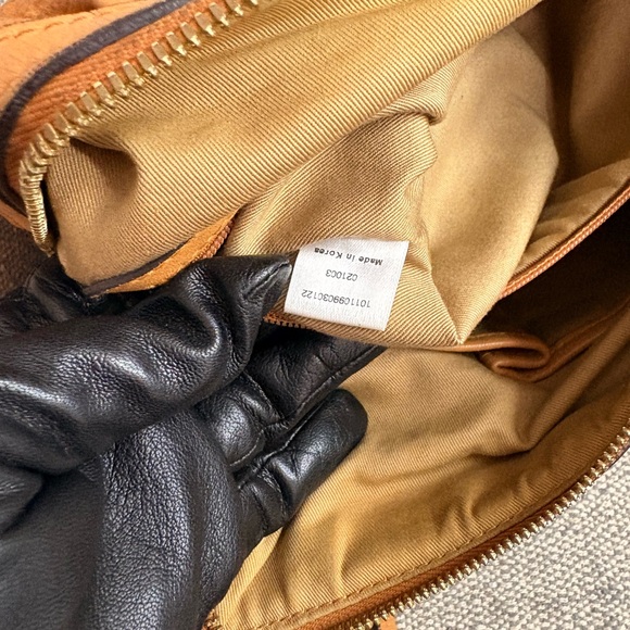 MCM Cognac Leather Satchel with Logo Details - Picture 6 of 11